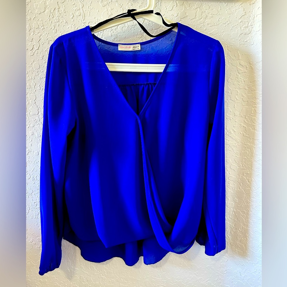 Classic Blue long sleeve blouse